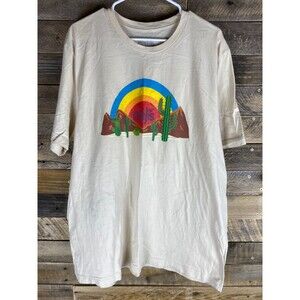 Chili's Unisex Adult Plus Sz 2XL Beige Stretchy Short Sleeve T-Shirt